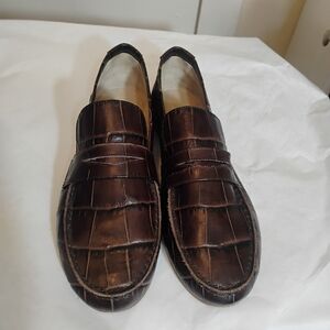 Jamie Haller Women's Luxury Loafer Size 38 Brown Croc Print